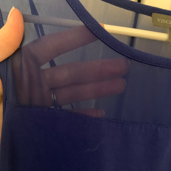 Vince Camuto Royal Blue Sheer Tank - Picture 2 of 5